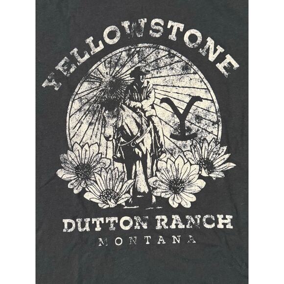 Yellowstone Dutton Ranch Montana Graphic Tee XS Soft Black T Shirt T-Shirt Merch - Picture 2 of 6